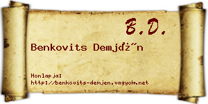 Benkovits Demjén névjegykártya